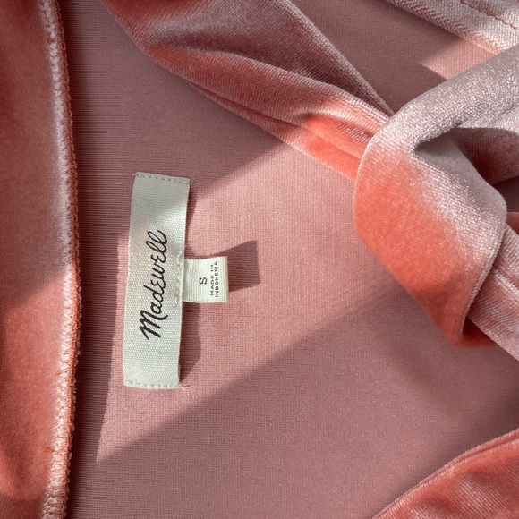 Madewell Velvet Tie Neck Top Small - Picture 6 of 7